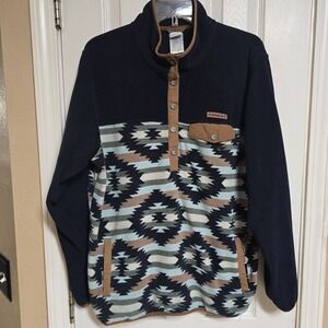 Cinch Navy and Brown Patterned Sweater